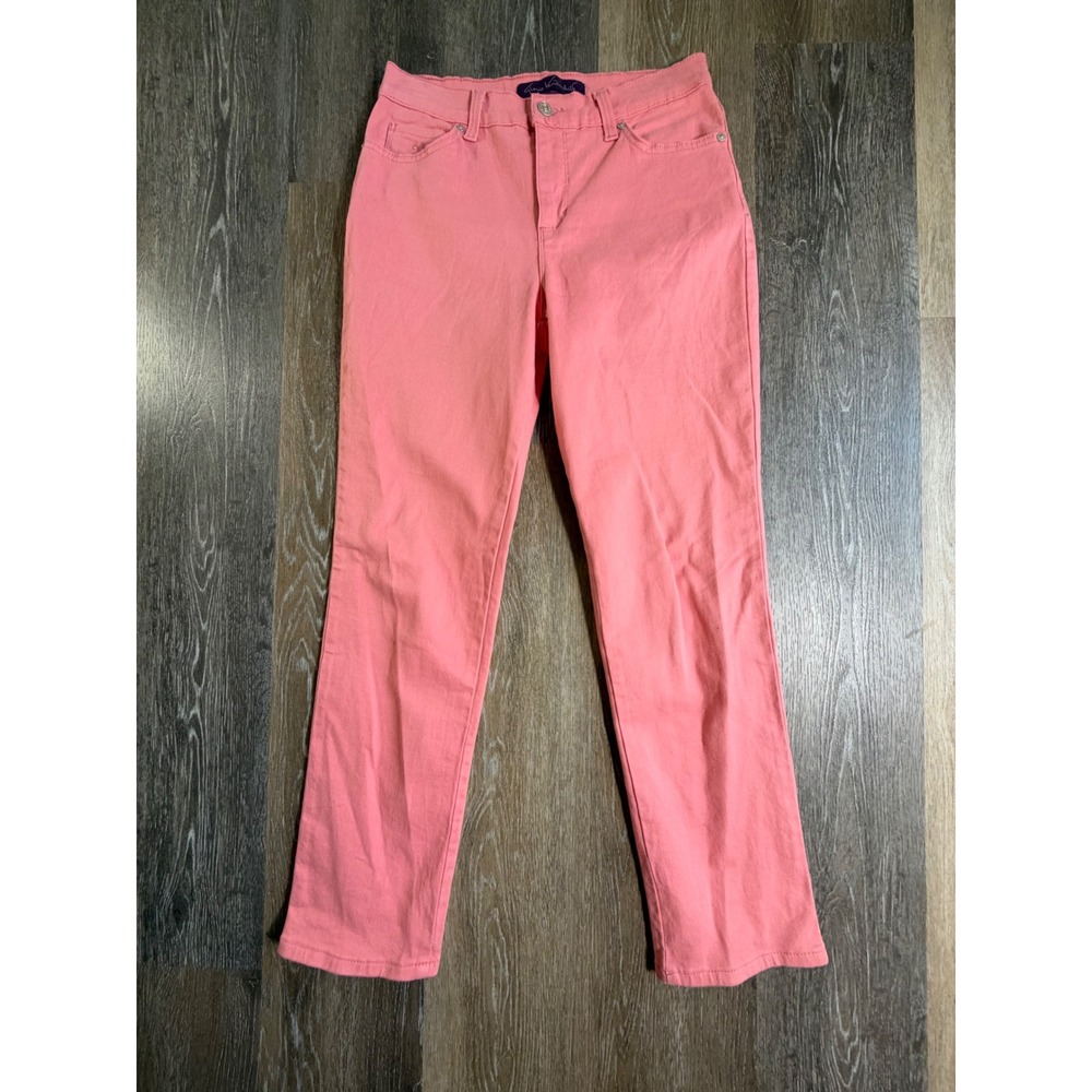 Gloria Vanderbilt Amanda Jeans Womens 6S Pink High Rise Tapered Stretch Denim